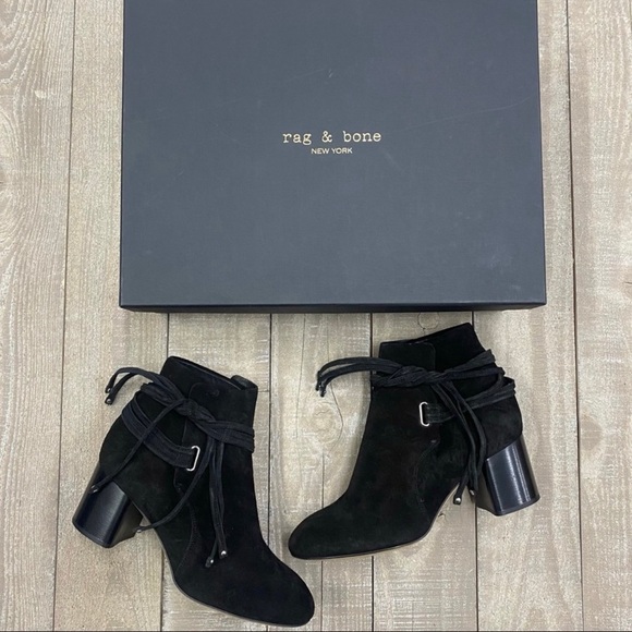 NEW Rag & Bone Dalia li Boot Black Suede Size 9